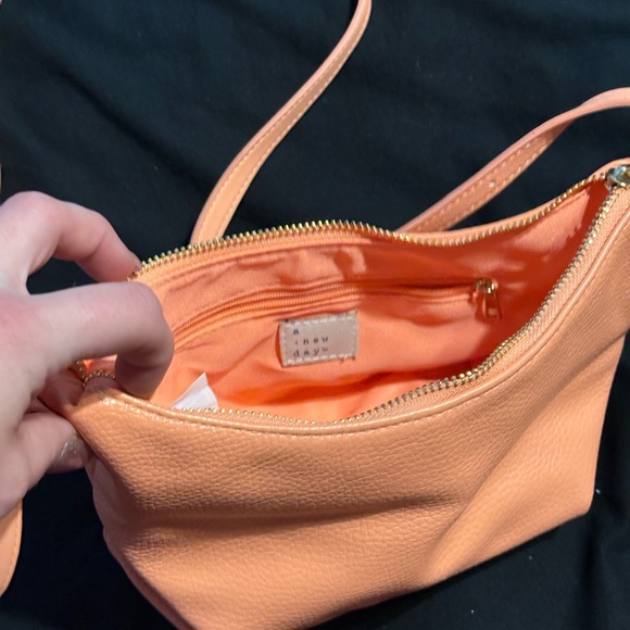 Women's Barbie Pink Crossbody Bag with Gold - Soft Pebble Leather - Picture 3 of 4